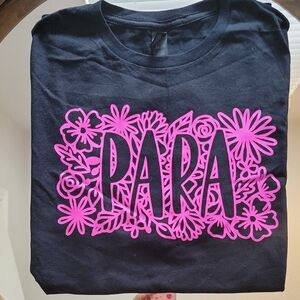 PARA Educator Black and Pink Short Sleeve Tee with Bold Design